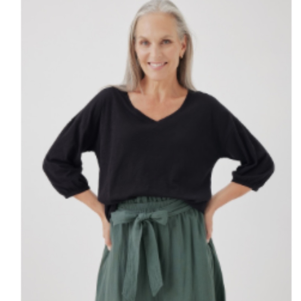 Pact Featherweight Slub Peasant Top, size L, NWT